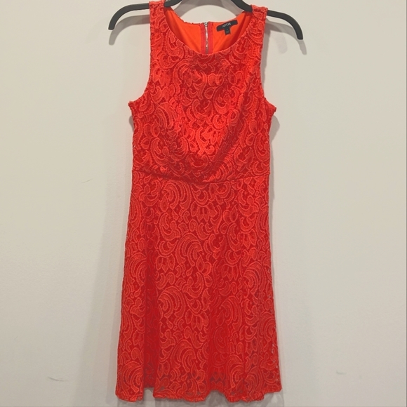 Apt. 9 Dresses & Skirts - Apt 9 Lace Overlay Coral Red Dress Size 2